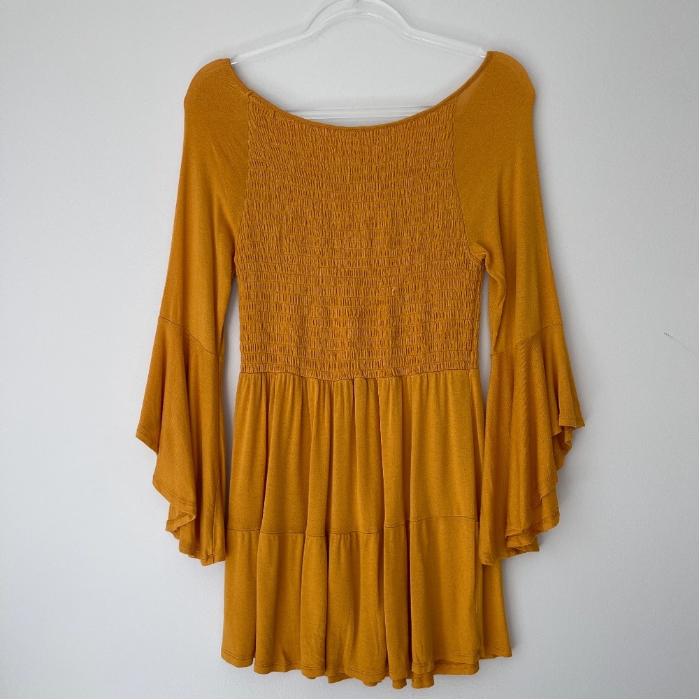 Time and Tru Mustard‎ Yellow Flowy Dress Sz S - Picture 7 of 7